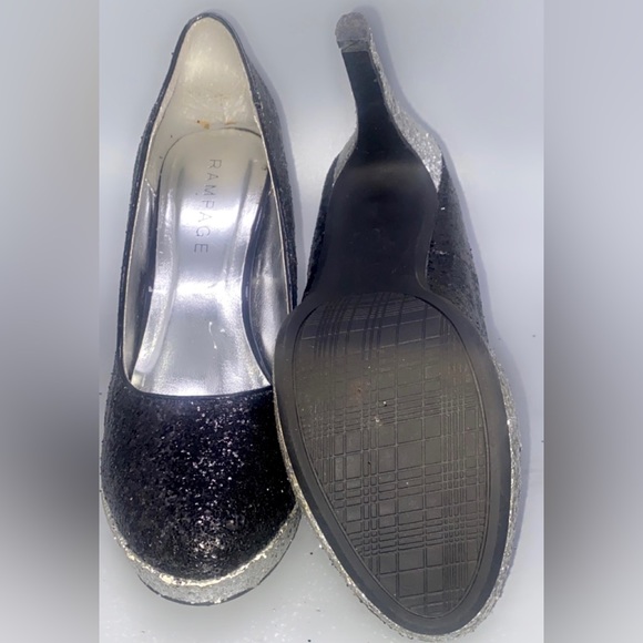 Rampage Black & Silver Platform Party Pumps. - Picture 9 of 10
